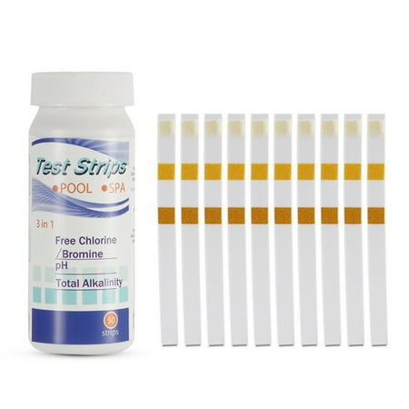 Pool Test Strips 3 in 1, PH, Free chlorine/Bromine, Total Alkalinity, Swimming Pool Spa Hot Tub Water Quality Test Strip, (Best Foundation For A Hot Tub)