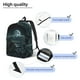 thumbnail image 3 of Balery Moonlit Night Sky Shark Mochila Clásica Impresa Básica para Viaje, Mochila Escolar Resistente al Agua, Mochila de Lona con Correas Ajustables-Medium, 3 of 5