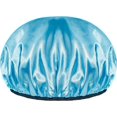 thumbnail image 3 of LAICAIW Shower Cap,Extra Large Triple Layer Bathing Cap with Dry Hair Function for Women Microfiber Terry Cloth Silky Satin 100% Waterproof Reusable Long Hair Bath Caps (Blue), 3 of 6