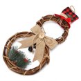 thumbnail image 1 of LED Christmas Snowman Wreath Christmas Door Decoration with Light for Home Decorations, 1 of 9