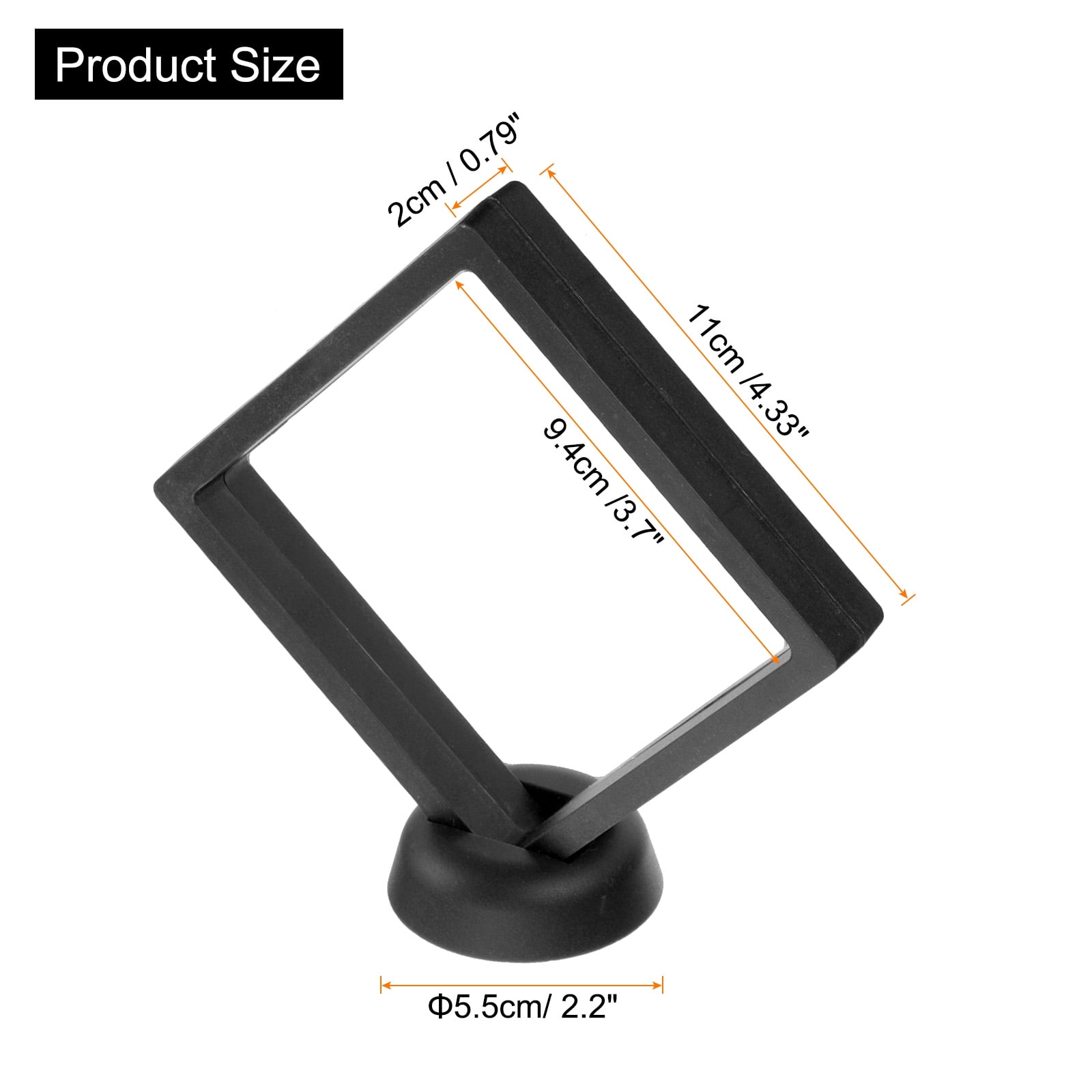 Unique Bargains 4Pcs Floating Frame Display Holder Stand 4.33" x 4.33" x 0.8" Black