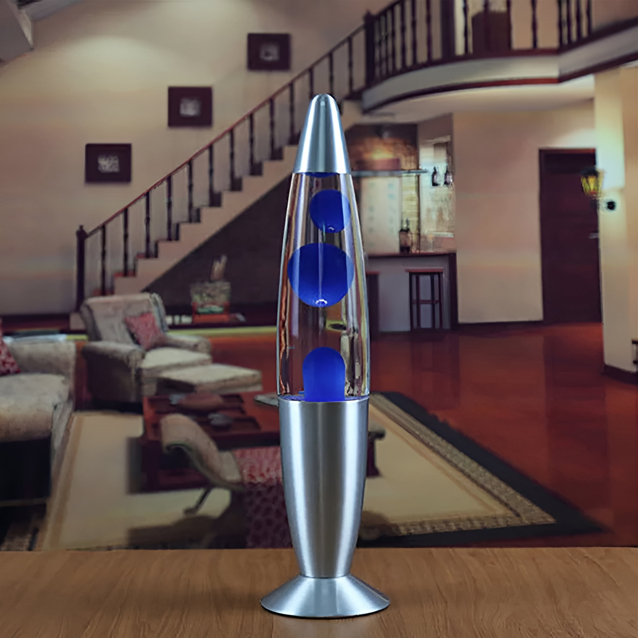 HIBIBUD 25W Jellyfish Led Bedside Volcano Lava Night Light for Home Bedroom (Blue)