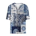 thumbnail image 4 of Cutuoiiu Short Sleeve Button Down Shirts for Women Summer Beach V-Neck Tops Gifts, 4 of 5