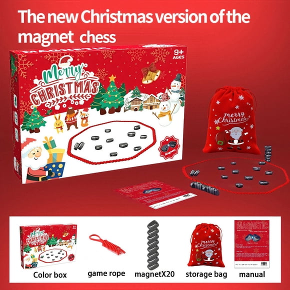 Liquidation de Décorations de Noël!! Jeu d'Échecs Magnétique, Jeu de Société avec Aimant, Jeu Amusant de Table avec Aimant, Jeux Familiaux pour Enfants et Adultes