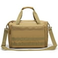 Tactical Gun Range Bag Pistol Range Duffle Bags for Handguns Ammo (Khaki)