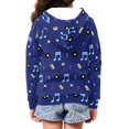 thumbnail image 6 of Xoenoiee Music Print Casual Hooded Jacket for Teen Girls Boys Zip Up Hoodie Long Sleeve Sweatshirt with Pocket Kids Youth Fall Outerwear Outfits for 14-16 Years Kids, 6 of 7