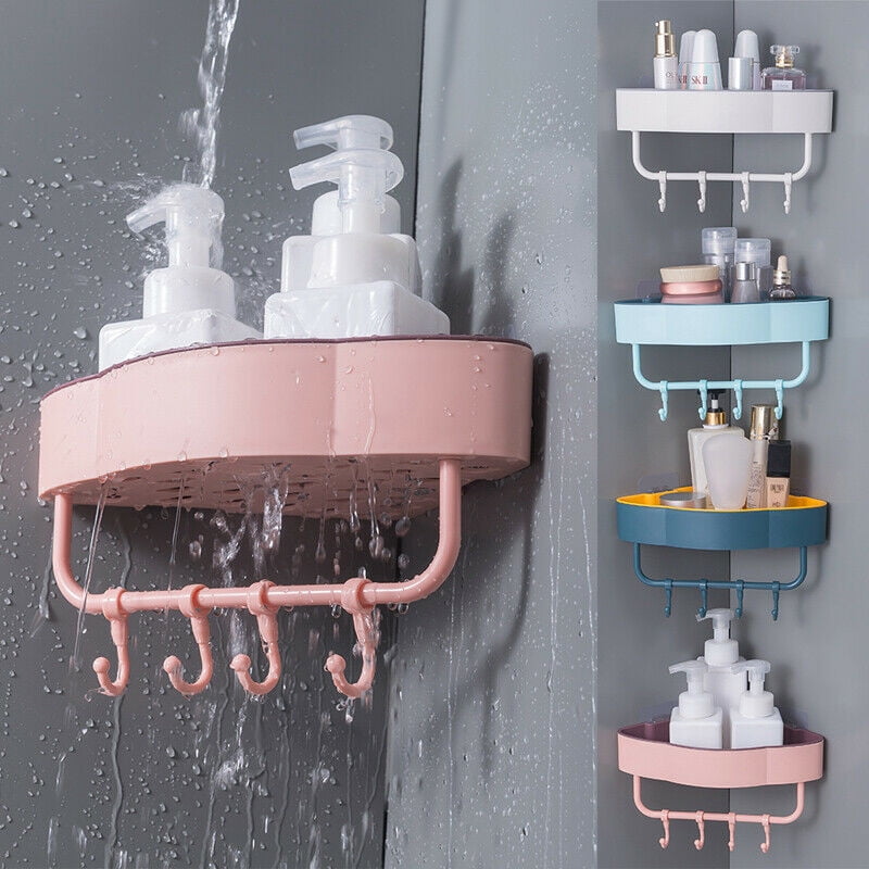 Wall Mounted Glass Bathroom Bath Shower Shelf Caddy Holder Rack Organizer 3 Size