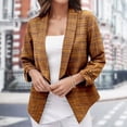 thumbnail image 4 of Vedolay Fall Tops for Women Blazer Women Long Sleeve Suit Jackets for Work Business Casual Lightweight Top,Coffee XL, 4 of 5