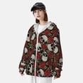 thumbnail image 3 of Fotbe Red Rose Skull Chaqueta con Protección Solar UPF 50+ para Hombre y Mujer, Camisa con Capucha y Bolsillos-Large, 3 of 7