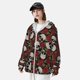 thumbnail image 3 of Balery Red Rose Skull Sudadera ligera de manga larga con capucha y protección solar UPF 50+ para hombre y mujer, ideal para pesca y running-Medium, 3 of 7