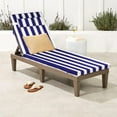 thumbnail image 3 of Geemuslly Outdoor Chaise Lounge Cushion 72x21 Inch With Headres - Waterproof Patio Chair Cushions Non-Slip with Ties, Fade Resistant for Pool Beach Garden Recliner,Blue & White Stripes,1Pcs, 3 of 7