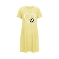 thumbnail image 4 of Lorytime Vintage House Dress Womens Knee Length Short Sleeve Nightdress Oversized Crewneck Heart Print Nightshirts Nightgowns Pajamas Dress Comfy Soft Lounge Sleepdress Yellow S, 4 of 5