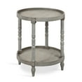 thumbnail image 1 of Kate and Laurel Bellport Shabby Chic Round Side Accent Table or Plant Stand with Turned Legs and Lower Shelf, Distressed Gray Finish, 1 of 5