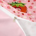 thumbnail image 4 of meiyoeat Kawaii Strawberry Daisy Bedding,Sweet Fruit Initial P Letter Duvet Cover Full For Girl,Pink Reversible,3-Piece,1 Duvet Cover and 2 Pillowcases, 4 of 6