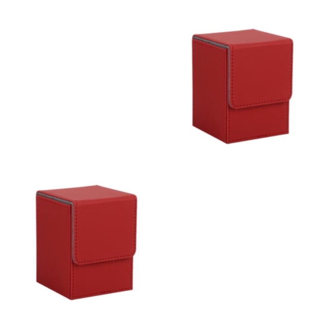 Kenally Cajas de almacenamiento para tarjetas, solución práctica y elegante, protección, caja para baraja de cartas coleccionables, color rojo 2Conjunto