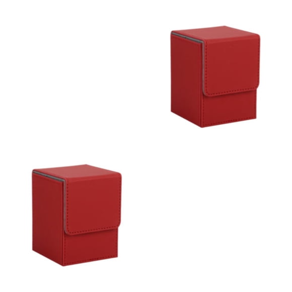 Kenally Cajas de almacenamiento para tarjetas, solución práctica y elegante, protección, caja para baraja de cartas coleccionables, color rojo 2Conjunto