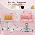 thumbnail image 7 of Hair Chair, Salon Chair for Hair Stylist for Home, Barber Chair 360 Degrees Swivel Rolling Braiding Chair Shampoo Chair Tattoo Chair Beauty Salon Equipment, Pink with Gold Leather, 7 of 7