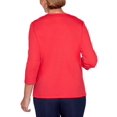 Alfred Dunner Women's Ship Shape Bon Voyage Top Petite Size, Red