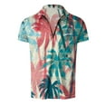 thumbnail image 4 of RATTOYY Two Piece Sets For Men Going Out Seaside Beach Holiday Colorful Printing Zip Short Sleeve Shirt Shorts Outfits Male Comfort Fashionable Basic Casual Sets, 4 of 6