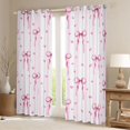 thumbnail image 2 of Manfei Pink Girly Bow Curtains and Drapes Pack of 2 (52x63 Each),3D Cartoon Bowknot Print Black Out Curtains, 2 of 6