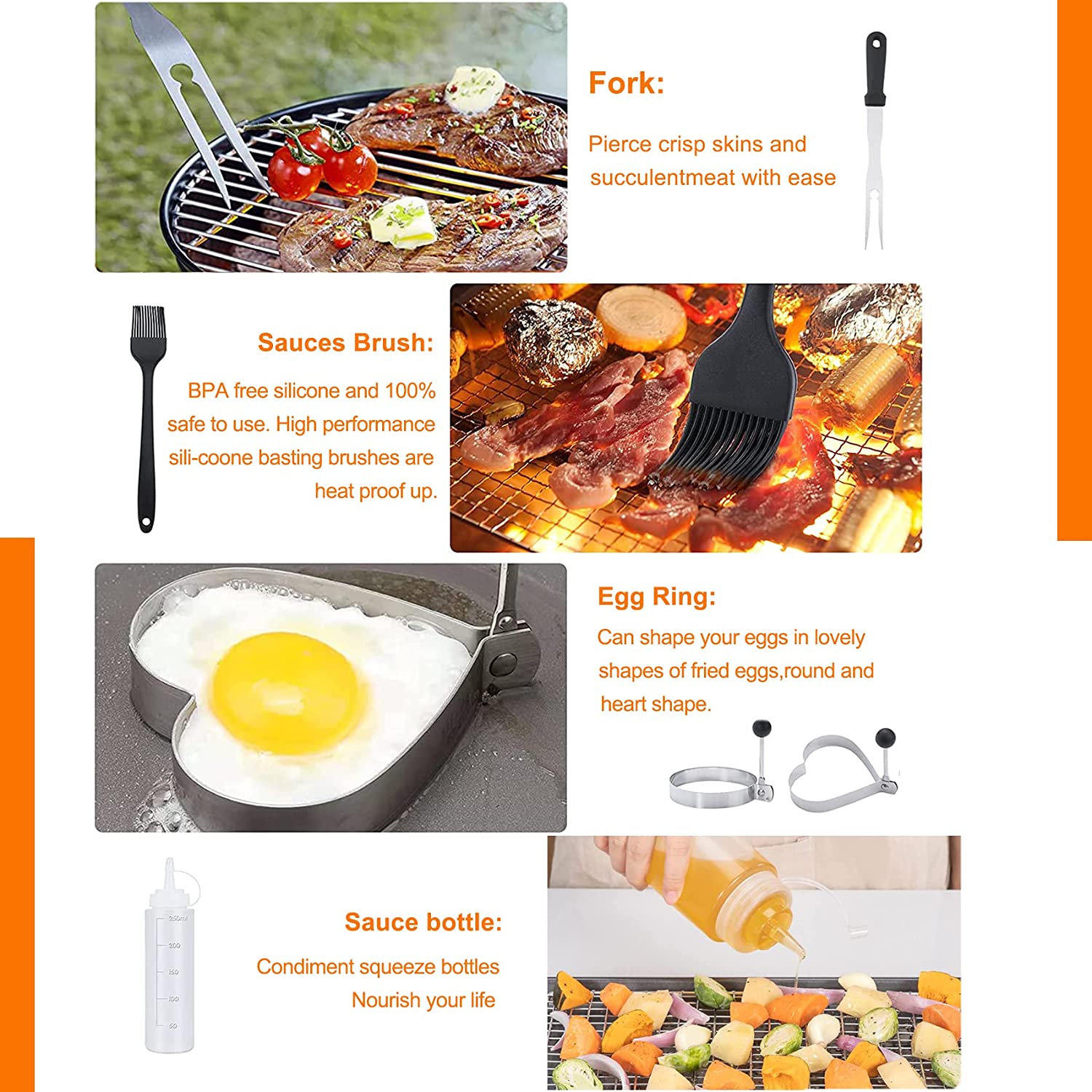 Kibhous 14-Piece Stainless Steel Griddle Accessory Kit photo 6