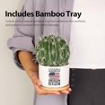 thumbnail image 5 of This Pot Belongs to an Awesome New American Citizen Ceramic Succulent  Pot with Bamboo Tray Round Citizenship Gifts American Flag  Lover Gifts Home Office Decor 3.5 Inch White, 5 of 8