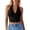 Black, variant on Women's Short Strapless Halter Neck Top with Heart-Shaped Cutout at the Front and Open Back Going Out Crop Vest Tops
