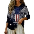 thumbnail image 7 of 250th Anniversary Women's Casual 3/4 Sleeve T-Shirt 250 Years of Freedom Shirt American Flag Patriotic Clothes, 7 of 7
