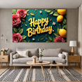 thumbnail image 4 of Happy Birthday Party Backdrop for Celebration Event Lemon Floral Design Photography Background Banner Decoration Photoshoot Prop Vibrant Festive Decor, 4 of 4