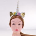 thumbnail image 3 of Diadema de Orejeras de Cuerno de de Tul Banda Floral de Lentejuelas Decoración de de Cosplay de Cumpleaños Gloria Diadema de niña, 3 of 9