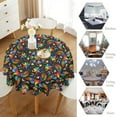 thumbnail image 4 of Mexico Floral Tablecloth, Traditional Folk Style Birds Flowers Colorful Ethnic Print Round Table Cloth for Home Kitchen Dining Party Patio Indoor Outdoor, Round(60x60in), 4 of 6