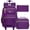 3PCS Girls Dark Purple Rolling Backpack, variant on Clear Backpack Rolling Backpack for Girls Women, Heavy Duty PVC Transparent Bookbag, See Through Wheeled Backpacks Set for Teens Elementary Travel - Purple