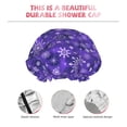 thumbnail image 3 of Kdxio New Year Snowflakes Print Shower Cap for Women,Elastic and Reusable,Double Waterproof Layers Bathing Hat, 3 of 6