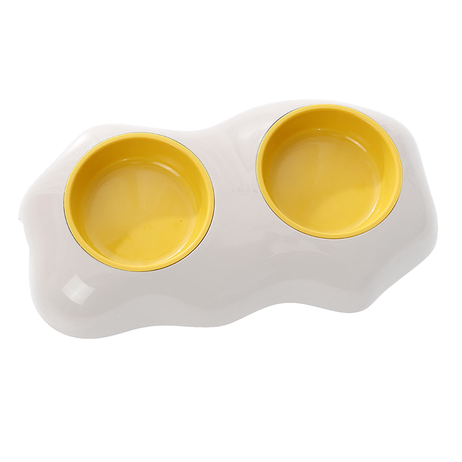 Heiheiup Cute Pet Feeding Bowl Egg Yolk Shaped Food And Water Elevated Bowl  Feeder Toppling Elevated Dog And Cat Feeding Bowl Food Bowls for Big Dogs 