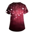 thumbnail image 4 of Dwralegc Printed Scrub Tops Women Plus Size Cute Tee Stretch Short Sleeve Heart Pattern V Neck Nurse Workwear with 2 Pockets Hot Pink 3XL, 4 of 5