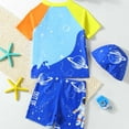 thumbnail image 4 of AWZXDE Boys Two Piece Swim Set Featuring Cartoon Astronaut Design UPF 50+ Trunks And Hat For Toddlers To Young Kids Multicolour, 4 of 7