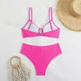thumbnail image 5 of QUNYINEY Bikini Women Swimsuits Pink Pleated Bathing Suit High Waisted Swimsuit Sets, 5 of 5