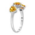 thumbnail image 2 of Galaxy Gold 14K Solid White Gold Ring Triple Heart Design with Natural Diamonds and Natural Citrines 1.50 CTW (9.0), 2 of 2