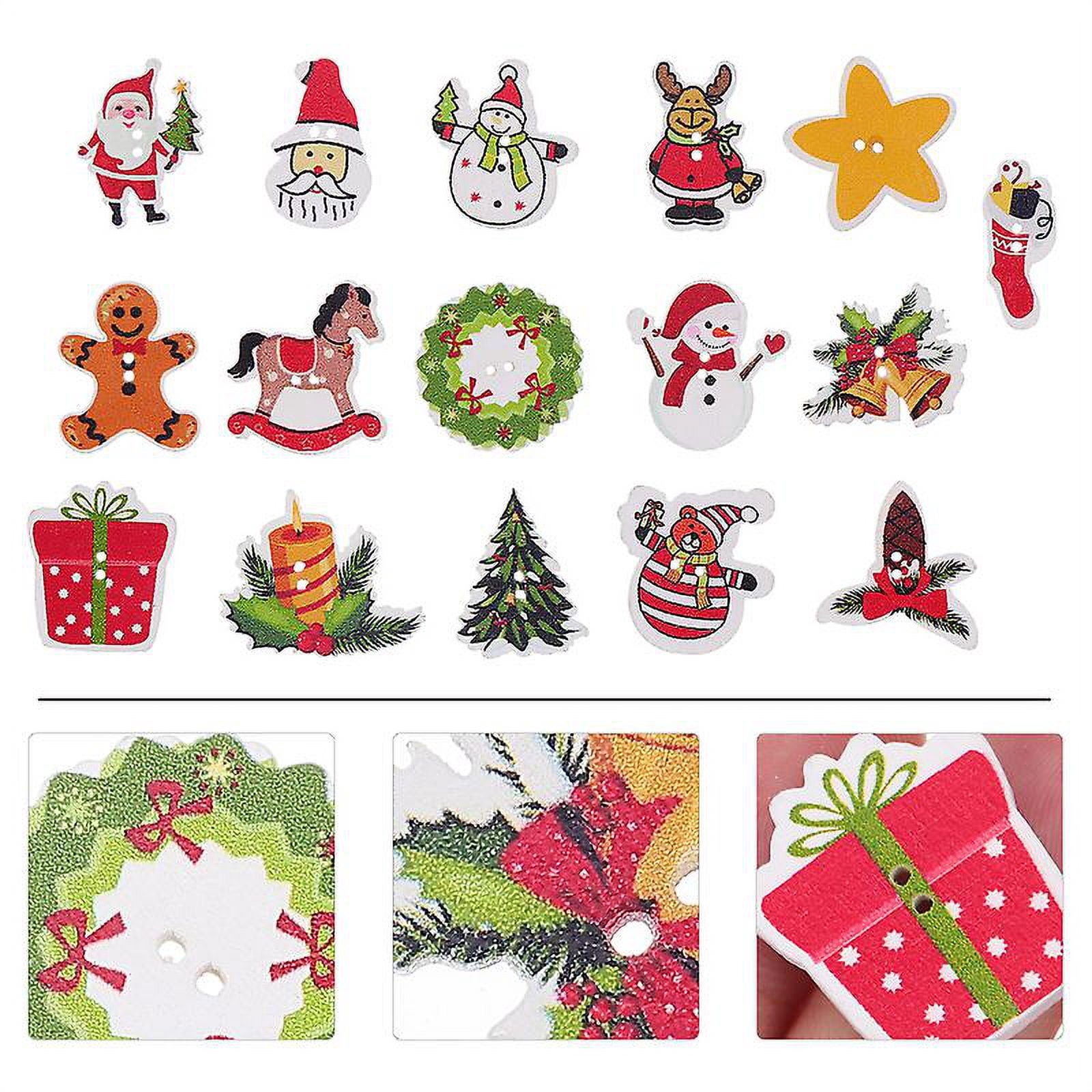 200pcs Xmas Buttons