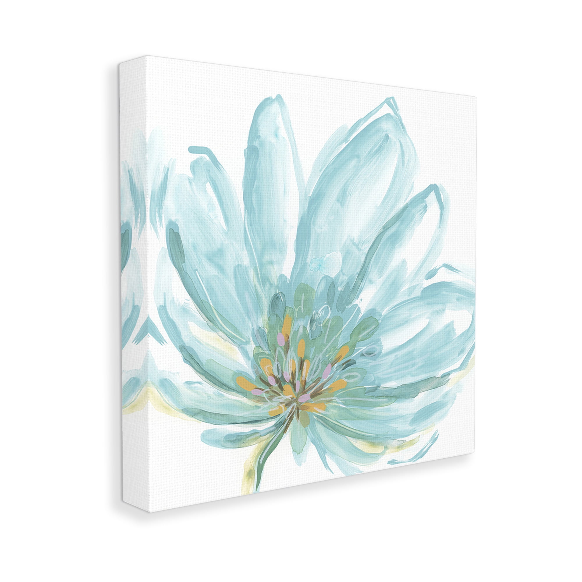 Stupell Industries Pale Blue Blossom Botanical & Floral Painting Gallery Wrapped Canvas Art Print Wall Art, 36 x 36