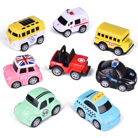 FLT Assorted Mini Truck Toy and Race Car Vehicle Playset  8 Pieces