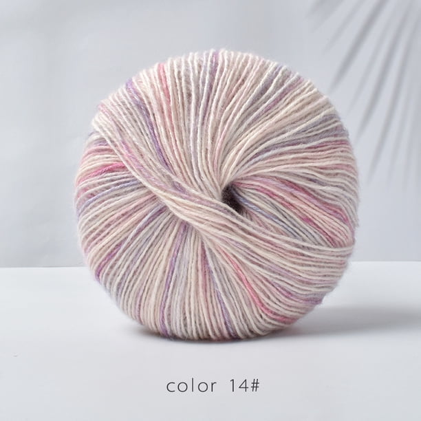 XmhyTop-A Hilo de crochet de algodón y acrílico de 200 g, hilo multicolor para tejer mantas, chales, bufandas y fondos, C13