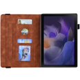 thumbnail image 3 of Case for Samsung Galaxy Tab A8 10.5" 2022 SM-X200/X205, Multi-Angle Viewing Folio Stand Smart Shell Embossed Pattern PU Leather Cover with Auto Sleep/Wake Pencil Holder Card Slot Case, Brown, 3 of 15