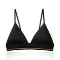 thumbnail image 3 of Siilsaa Women Sexy Lingerie Women's Sheer Mesh Bra See Through Sexy Lace Unlined Wireless Plunge Triangle Bra Black,L, 3 of 3