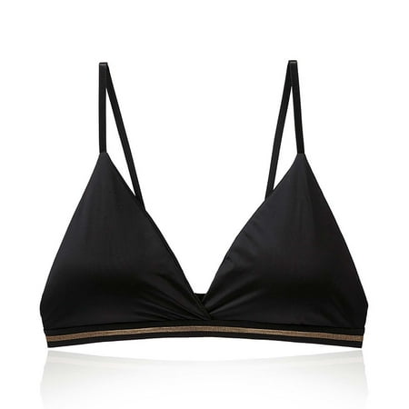BYHONG Women s Seamless Ice Silk Strapless Bra with Backless Design Wirefree Bra for Women Black M