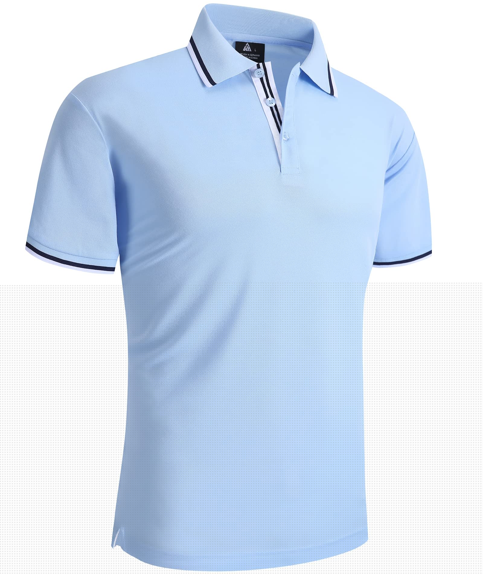 thumbnail image 2 of Geeksport Polo Shirts for Men Short Sleeve Solid Color Causal Collared Golf Tennis T-Shirt Men's Golf Polo Shirts Business Polo Shirts sky blue 2XL, 2 of 8