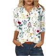 thumbnail image 1 of Blouses et Hauts pour Femmes Mode Manches Trois-Quarts Rétro Col en V Imprimé de Pâques Hauts Amples Blouse Hauts et Blouses Sexy Manches 1/2 pour Femmes, 1 of 5