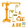 thumbnail image 3 of Kids Construction Playset 13 PCS – Tower Crane Dump Truck Helicopter Gas Station Road Signs Engineering Toy Set for Boys Girls Age 3+ Birthday Gift, 3 of 8