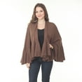thumbnail image 3 of StylesILove Trendy Lightweight Knitted Ruffled Wrap (Chocolate), 3 of 4