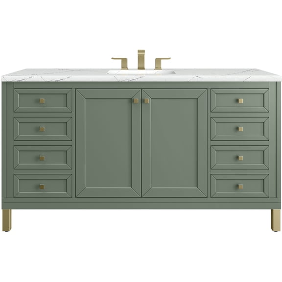 James Martin Vanities 503-V60s-3Enc Chicago 60" Free Standing Single Basin Vanity Set -